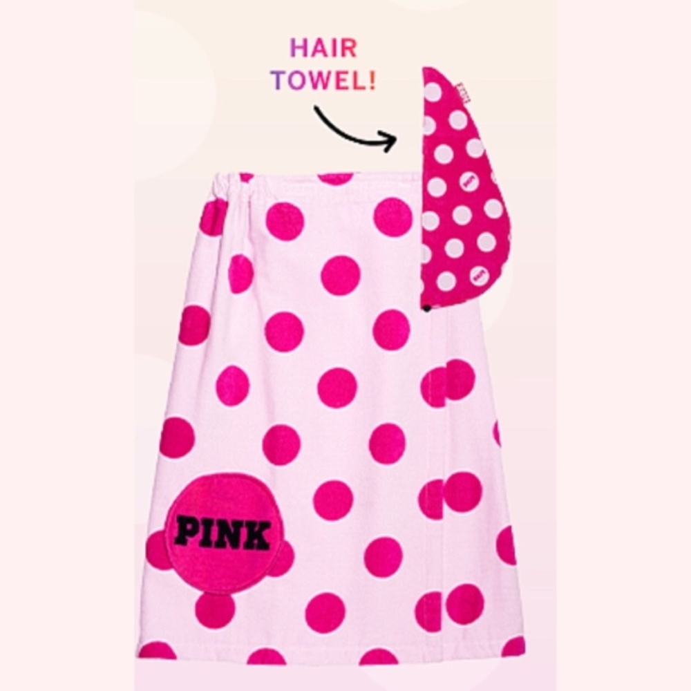 PINK Victoria's Secret Towel & Hair Wrap Set - Picture 2 of 4